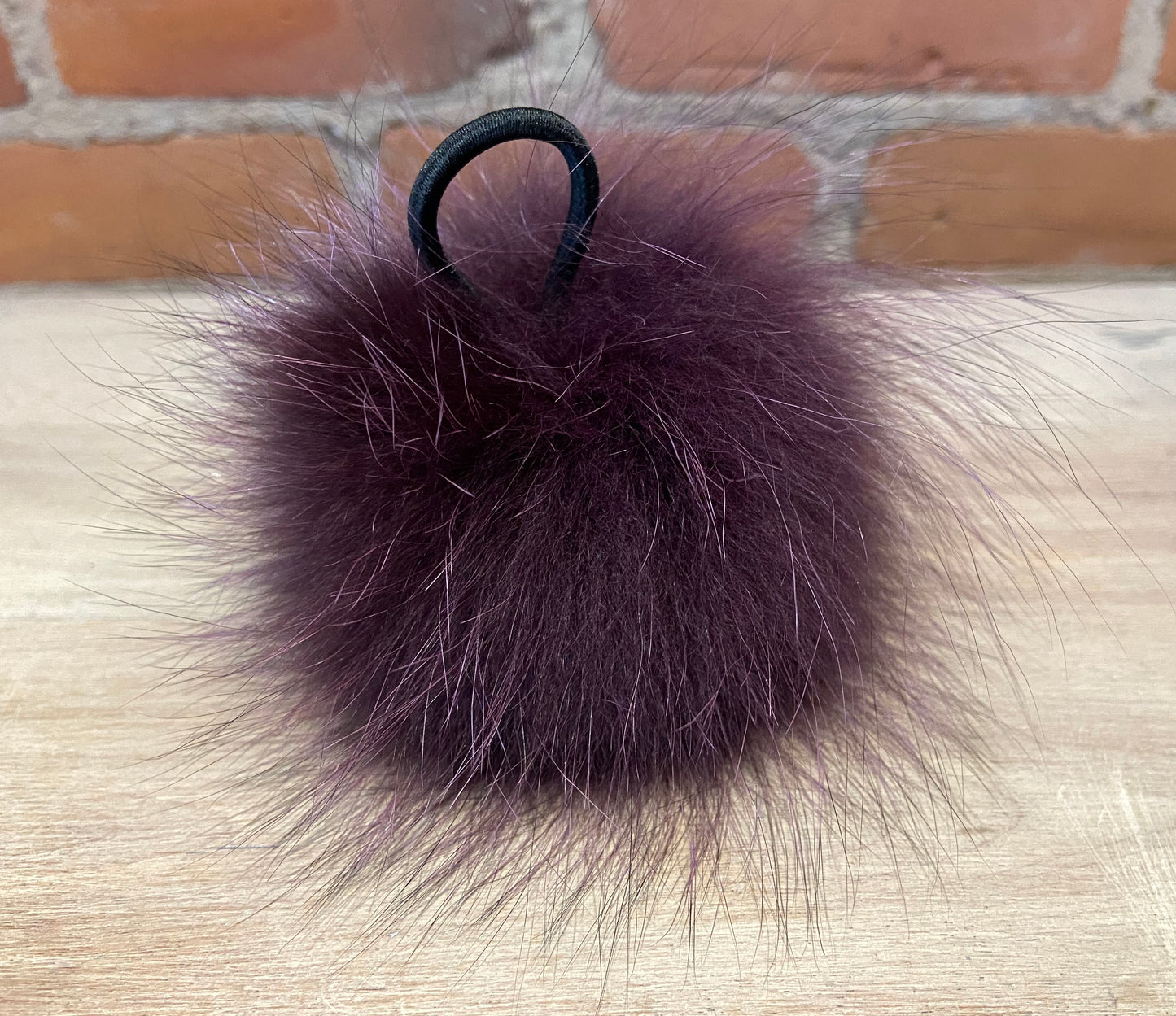 Purple Fox Fur Pom, 4 Inch