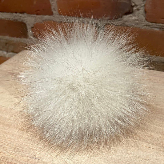 Large Fluffy Blue Fox Recycled Fur Hat Pom