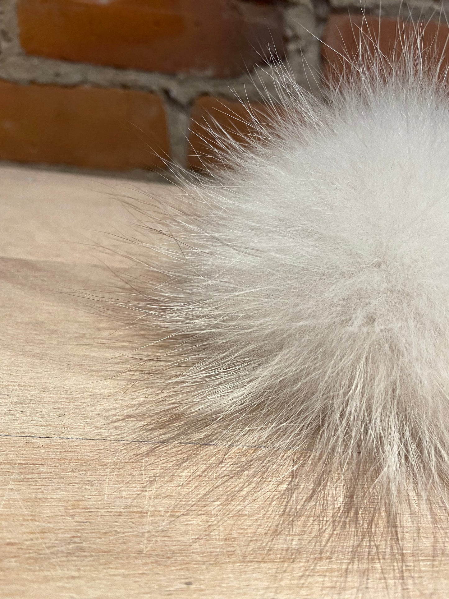 Fluffy Blue Fox Fur Pom, 3.5 Inch