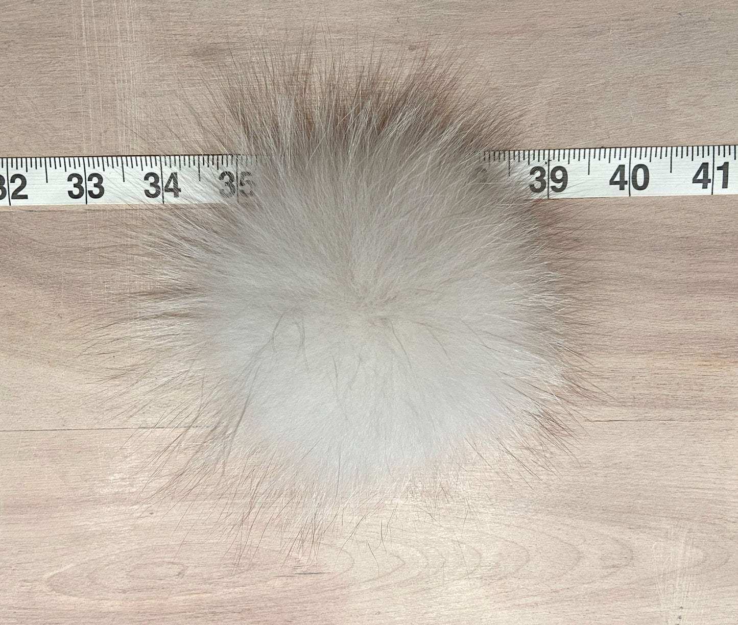Fluffy Blue Fox Fur Pom, 3.5 Inch