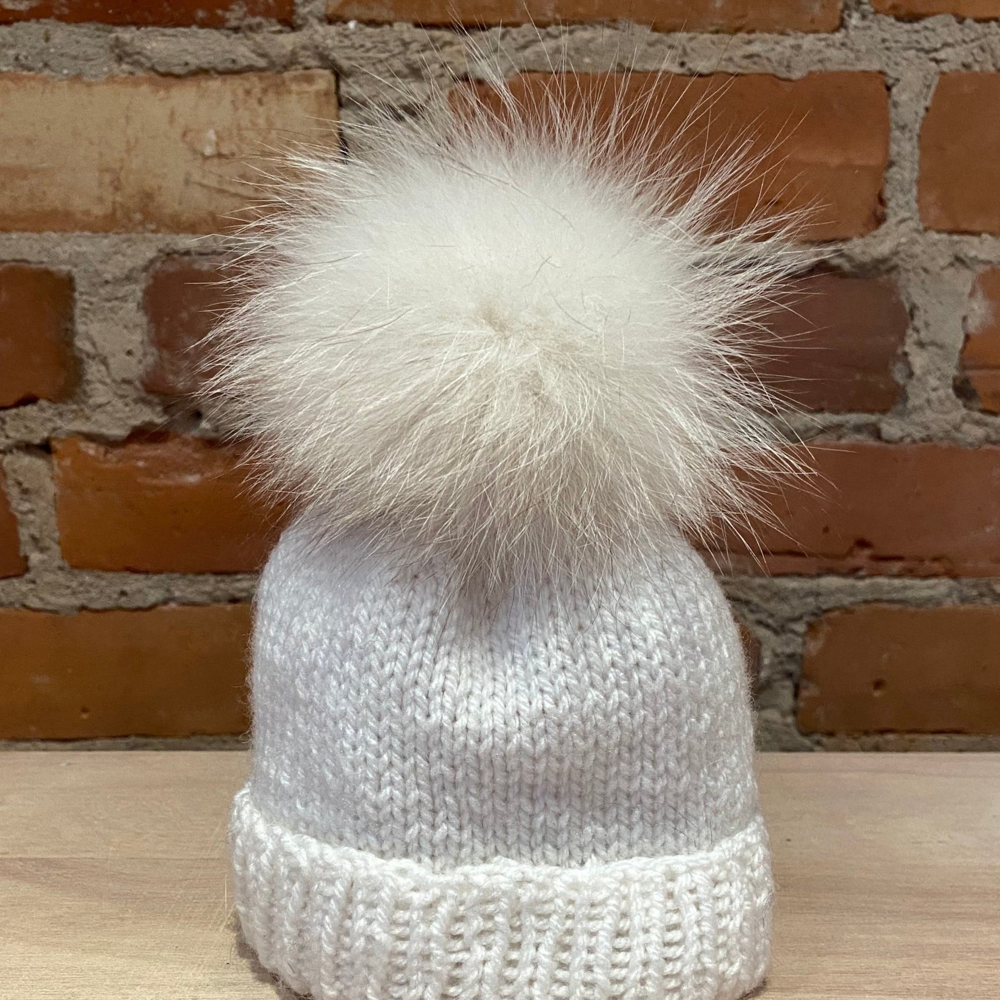 Recycled Fur Baby Hat Pom