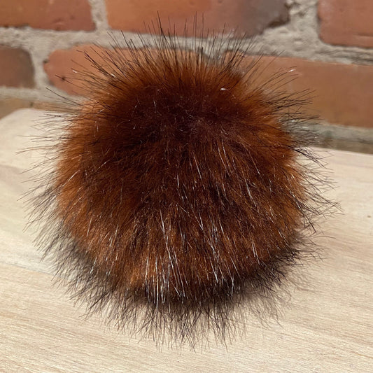 Red Raccoon Faux Fur Pom Pom