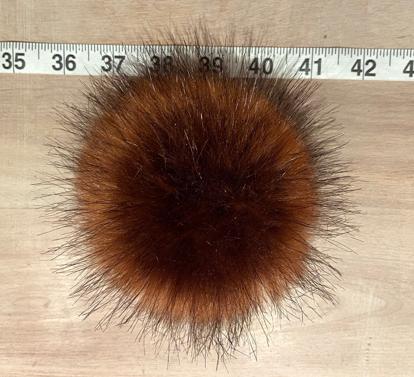 Golden Red Raccoon Faux Fur Pom, 4 Inch