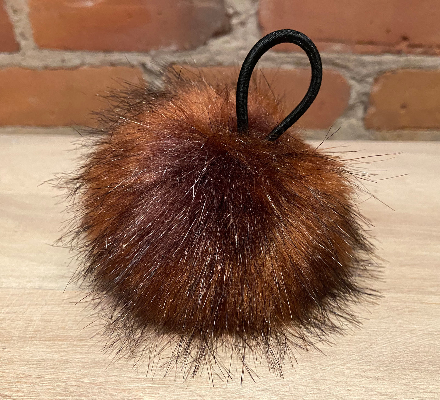 Golden Red Raccoon Faux Fur Pom, 4 Inch