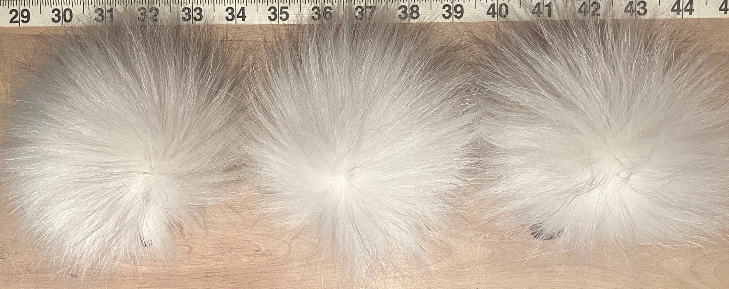 Brilliant White Faux Fur Pom, 5 Inch