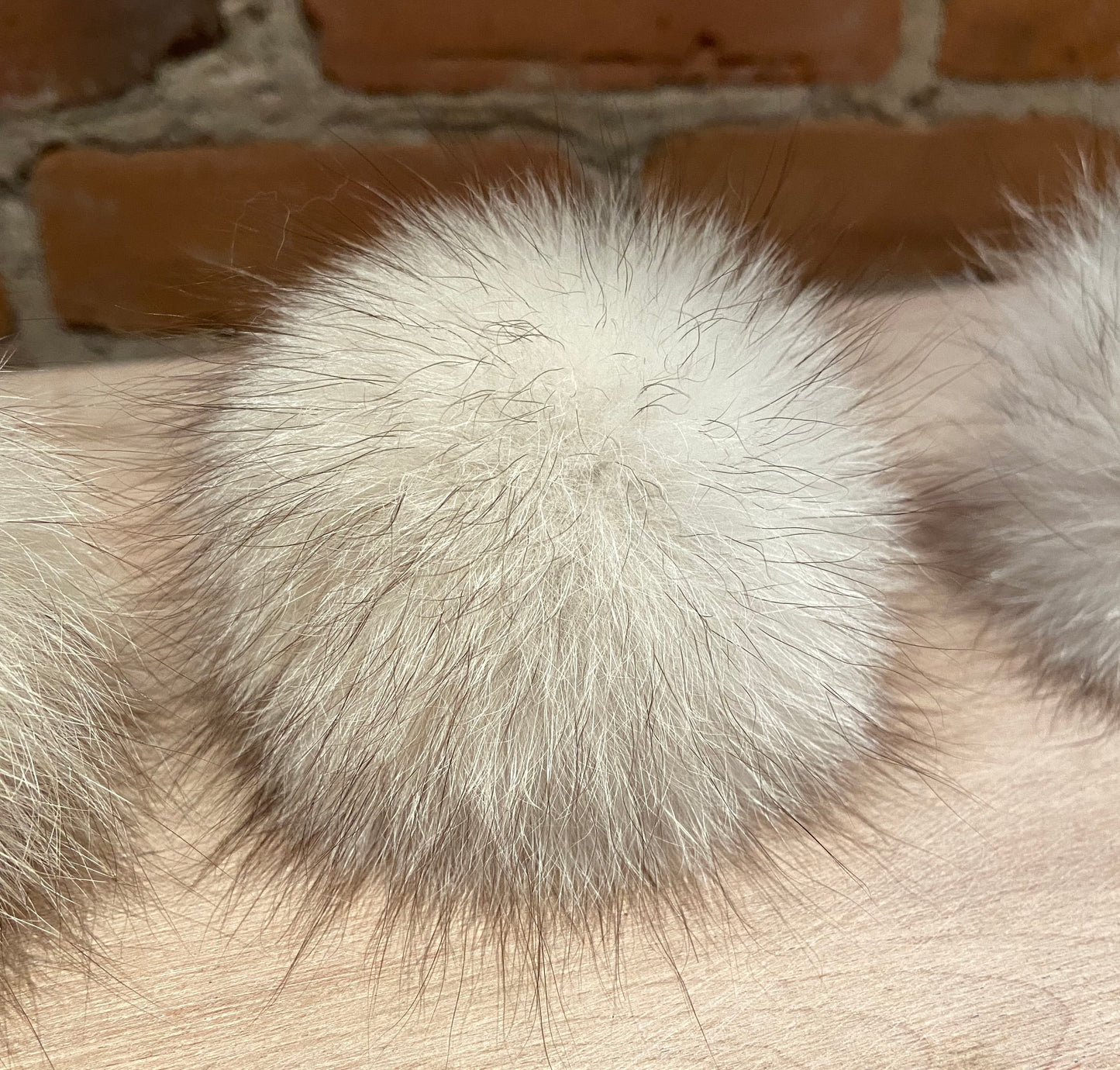 Detachable Blue Fox Fur Pom, 3 Inch