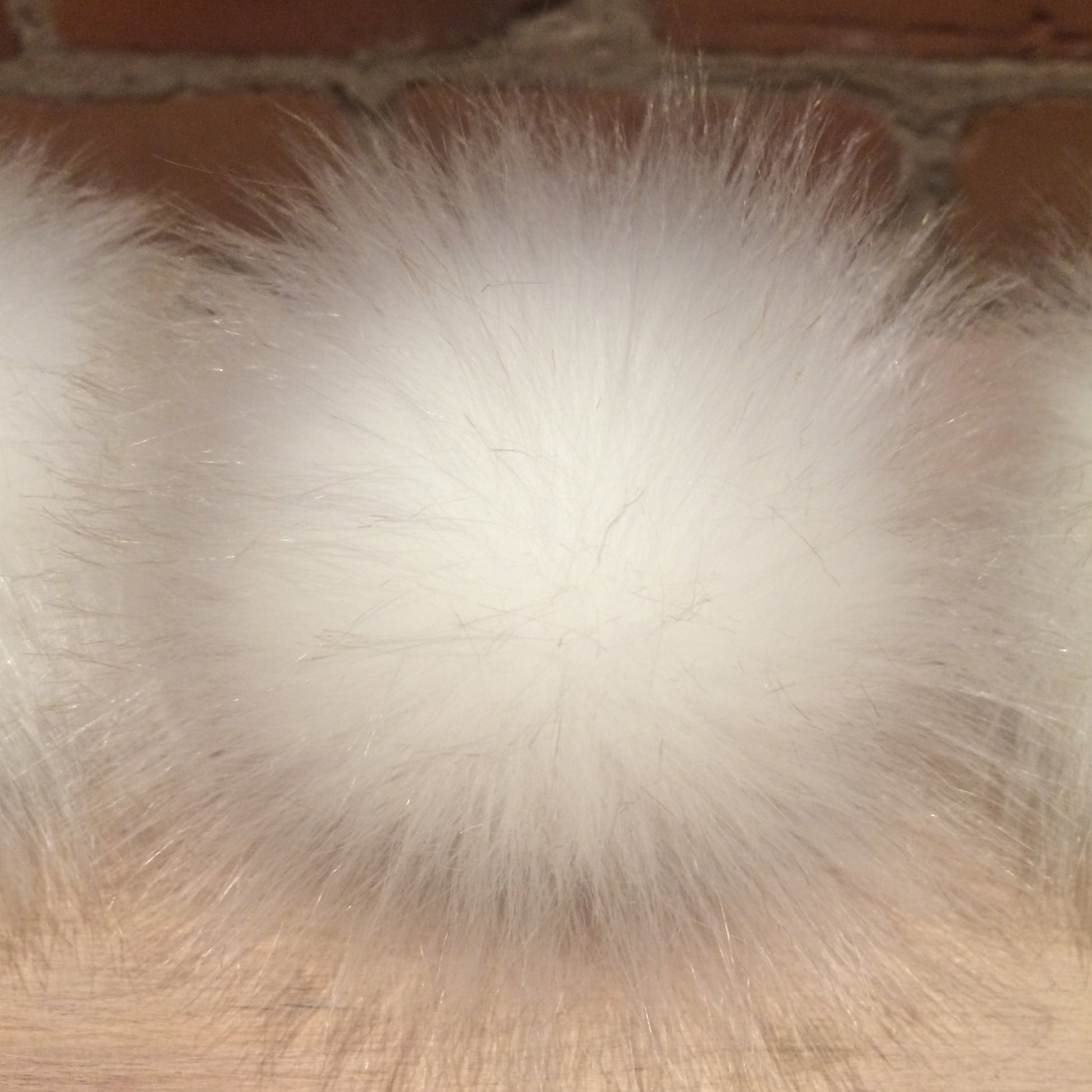 Small Shiny Ice White Faux Fur Pom Pom Knit Hat Embellishment