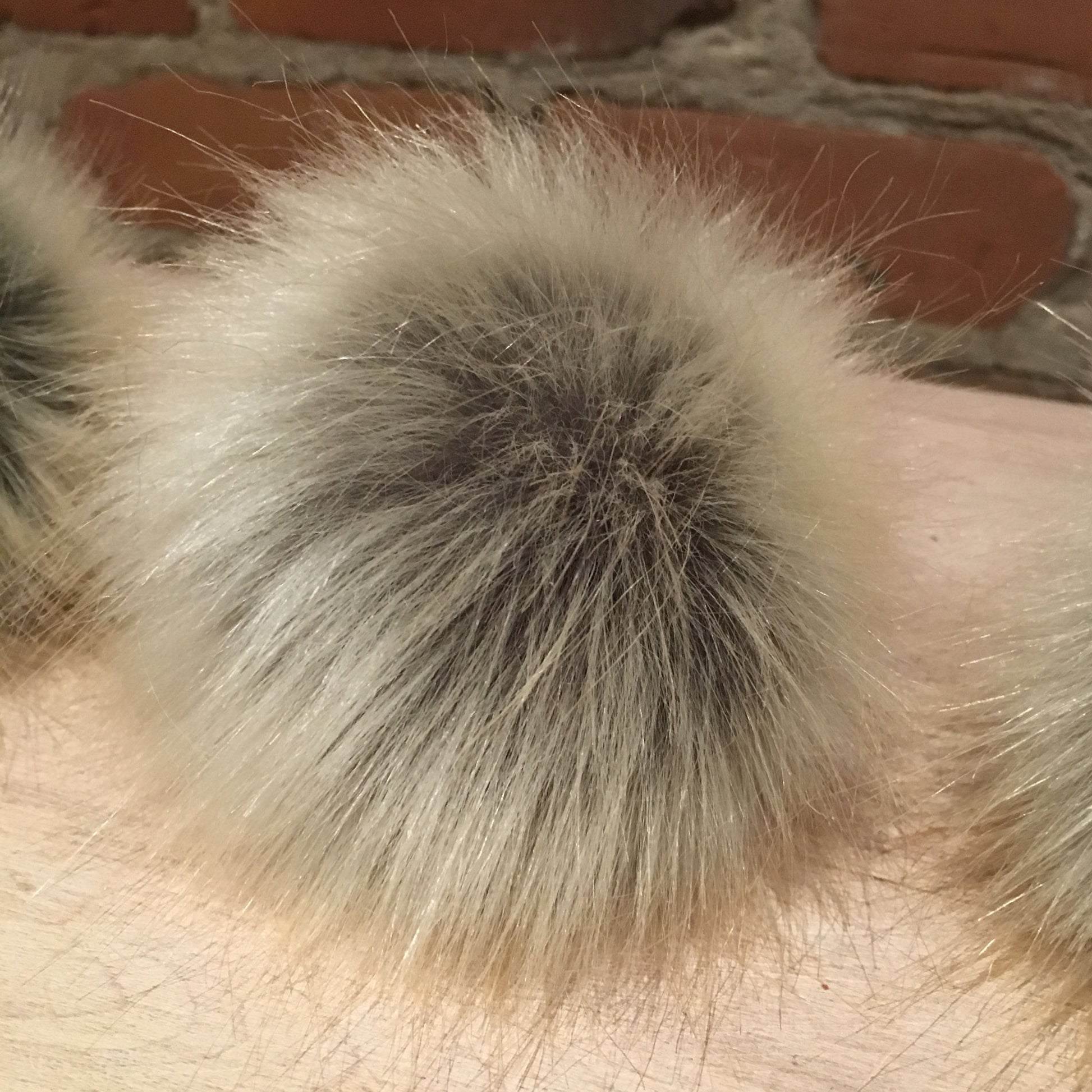 Small Red Fox Faux Fur Hat Pom Embellishment