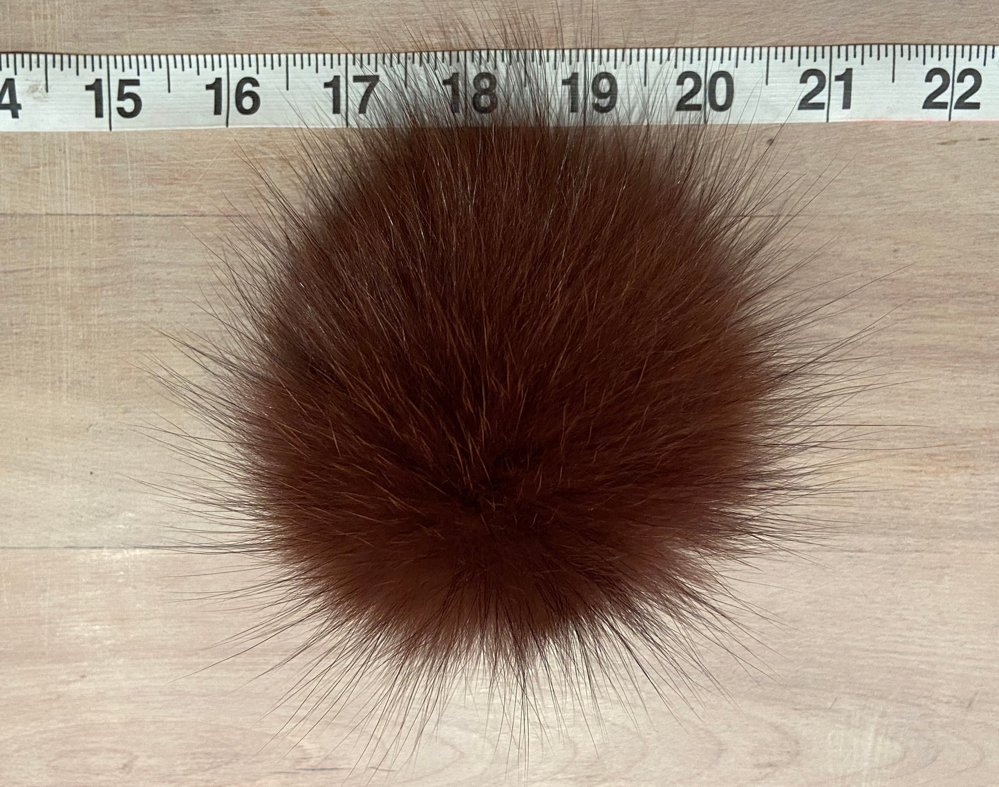 Cinnamon Burgundy Fox Fur Pom, 3.5 Inch