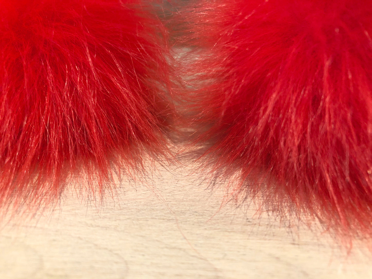 Coral Red Lipstick Faux Fur Pom, 3.5" Inch