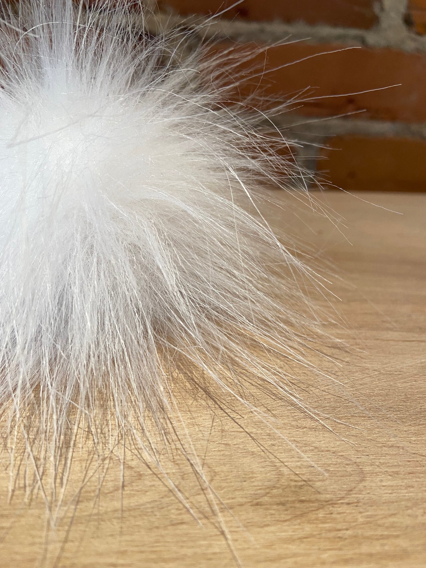 Pure Bright White Faux Fur Pom, 3.5 Inch