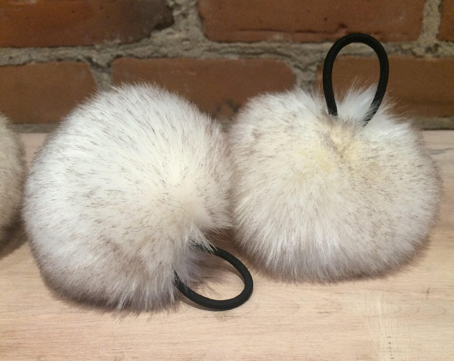 White Faux Fur Pom, 4 Inch