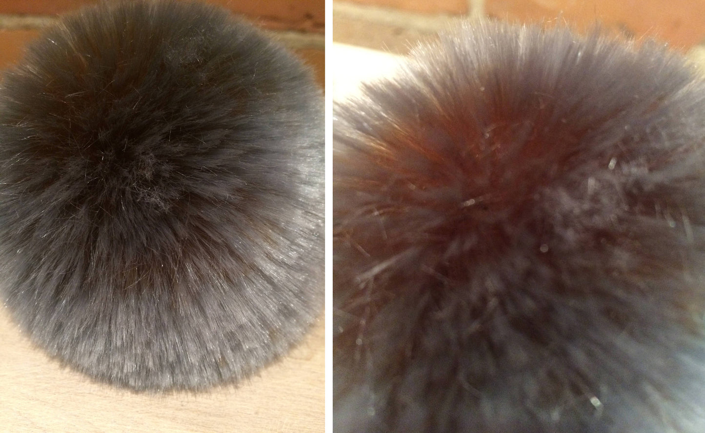 Grey Chinchilla Faux Fur Pom, 4 Inch