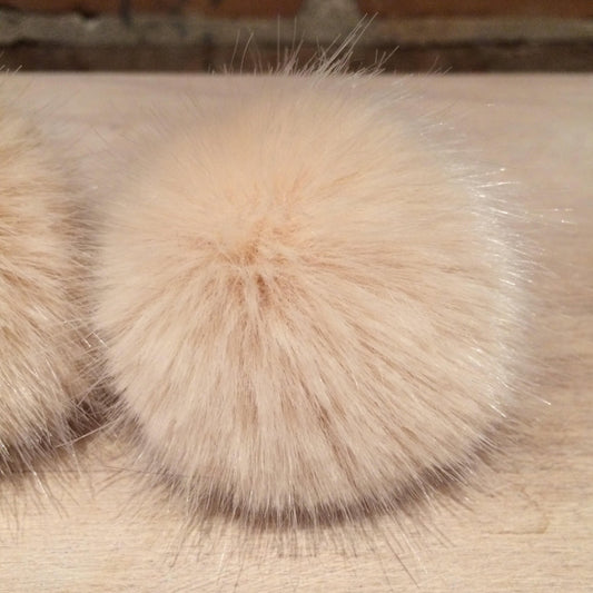 Detachable Peach Mink Faux Fur Mini Pom Pom for Crafts