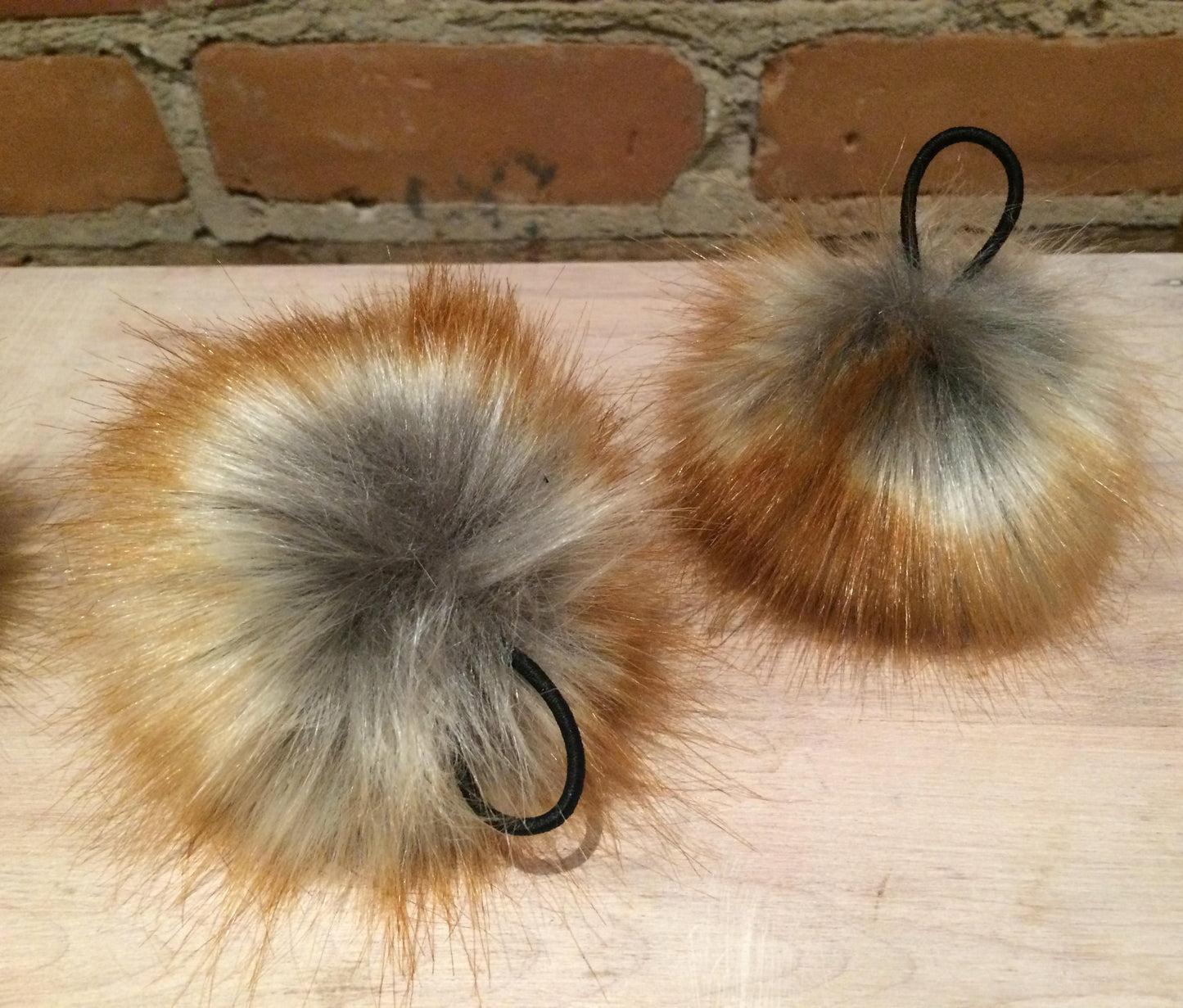 Red Fox Faux Fur Pom, 3.5 Inch