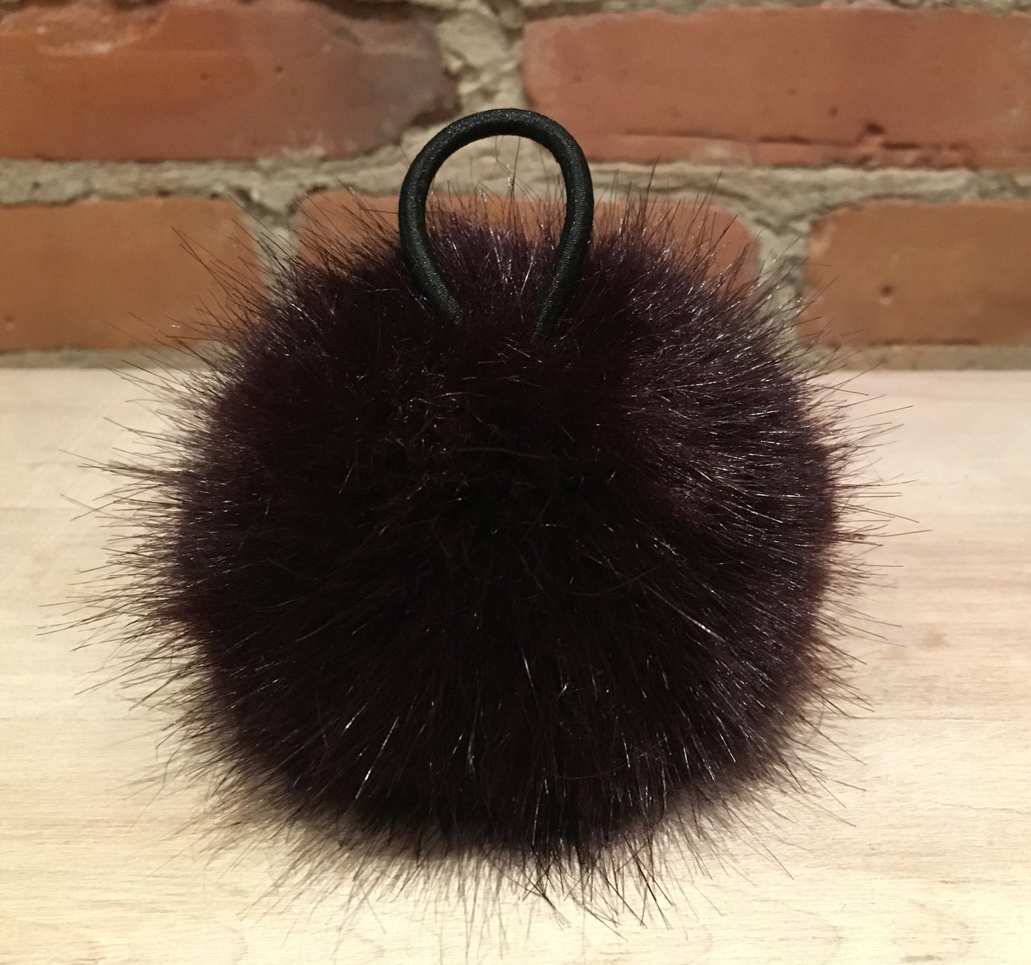 Burgundy Faux Pom, Black Mink Faux Pom Pom, 4-Inch Burgundy Black Fur Ball, Crochet Supply, Hat Bobble, Knitting Pom, Craft Pom, Detachable, elle Vintage