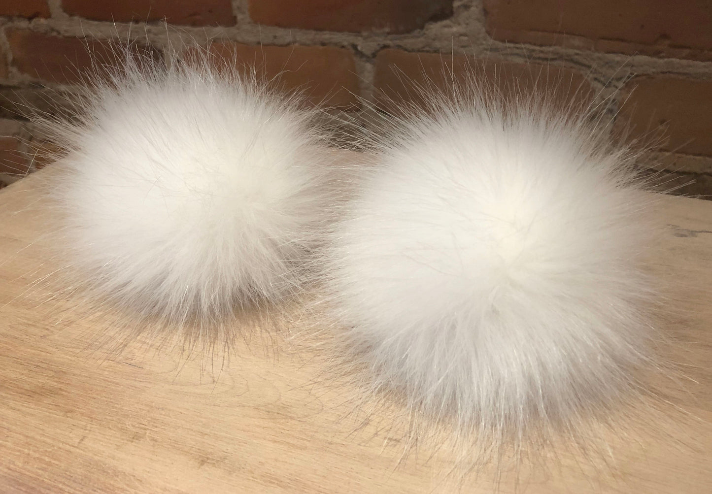 Bright Snowy White Faux Fur Pom, 4 Inch