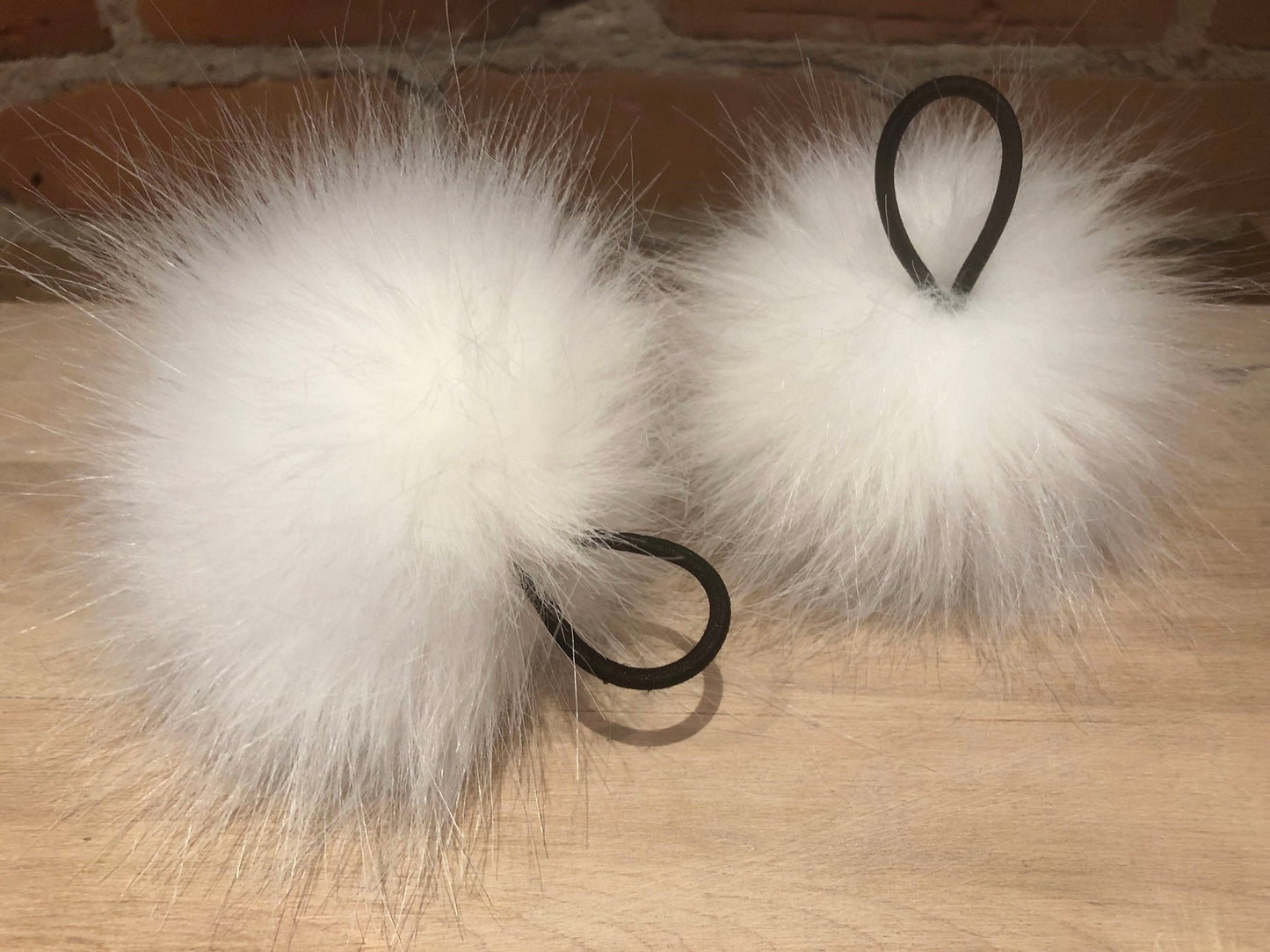 Bright Snowy White Faux Fur Pom, 4 Inch