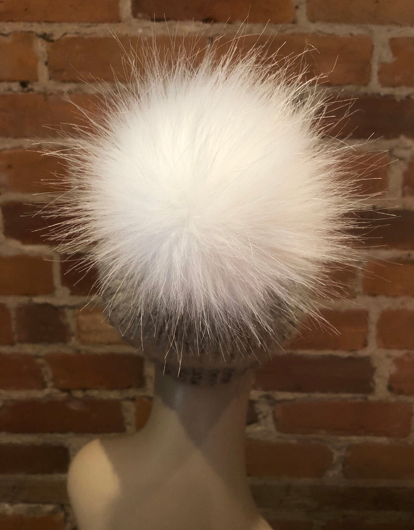 Bright Snowy White Faux Fur Pom, 4 Inch