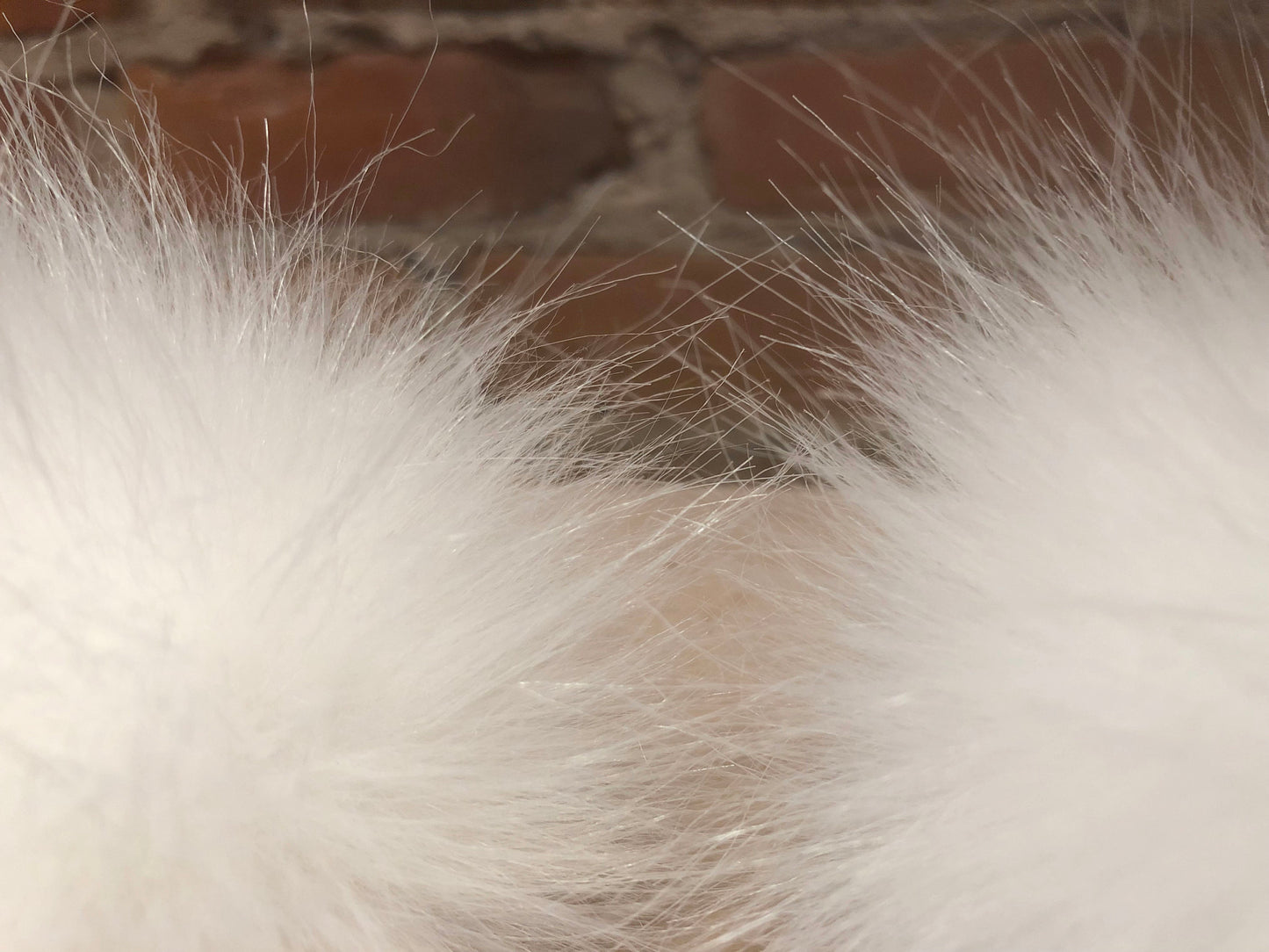 Bright Snowy White Faux Fur Pom, 4 Inch