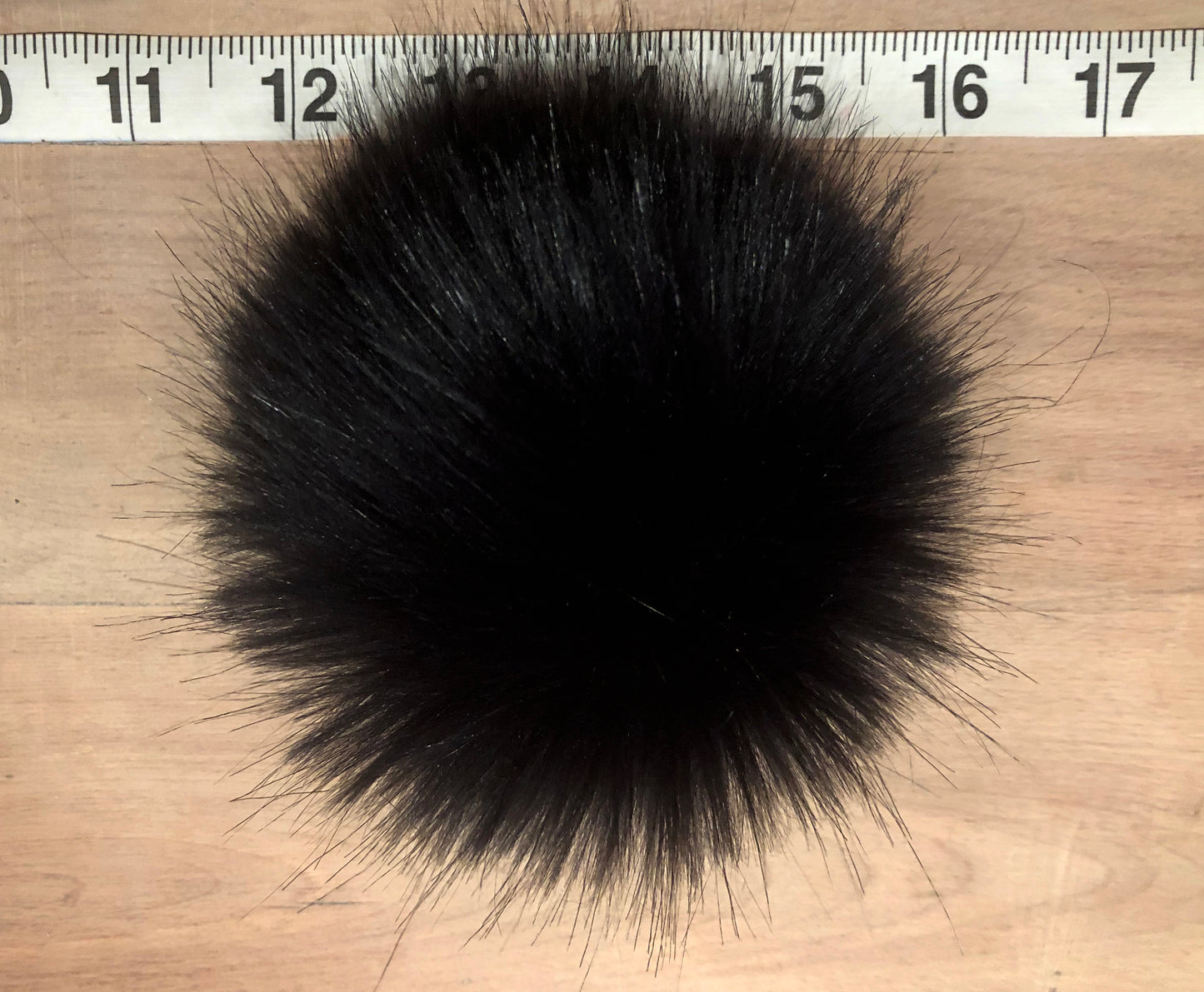 Raven Black Pom Pom, Faux Fur Blue Black Hat Pom, Small 3.5 Inch Fur Ball, Detachable Loop, Fake Fur Puff, Hat Topper, Winter Hat Accessory