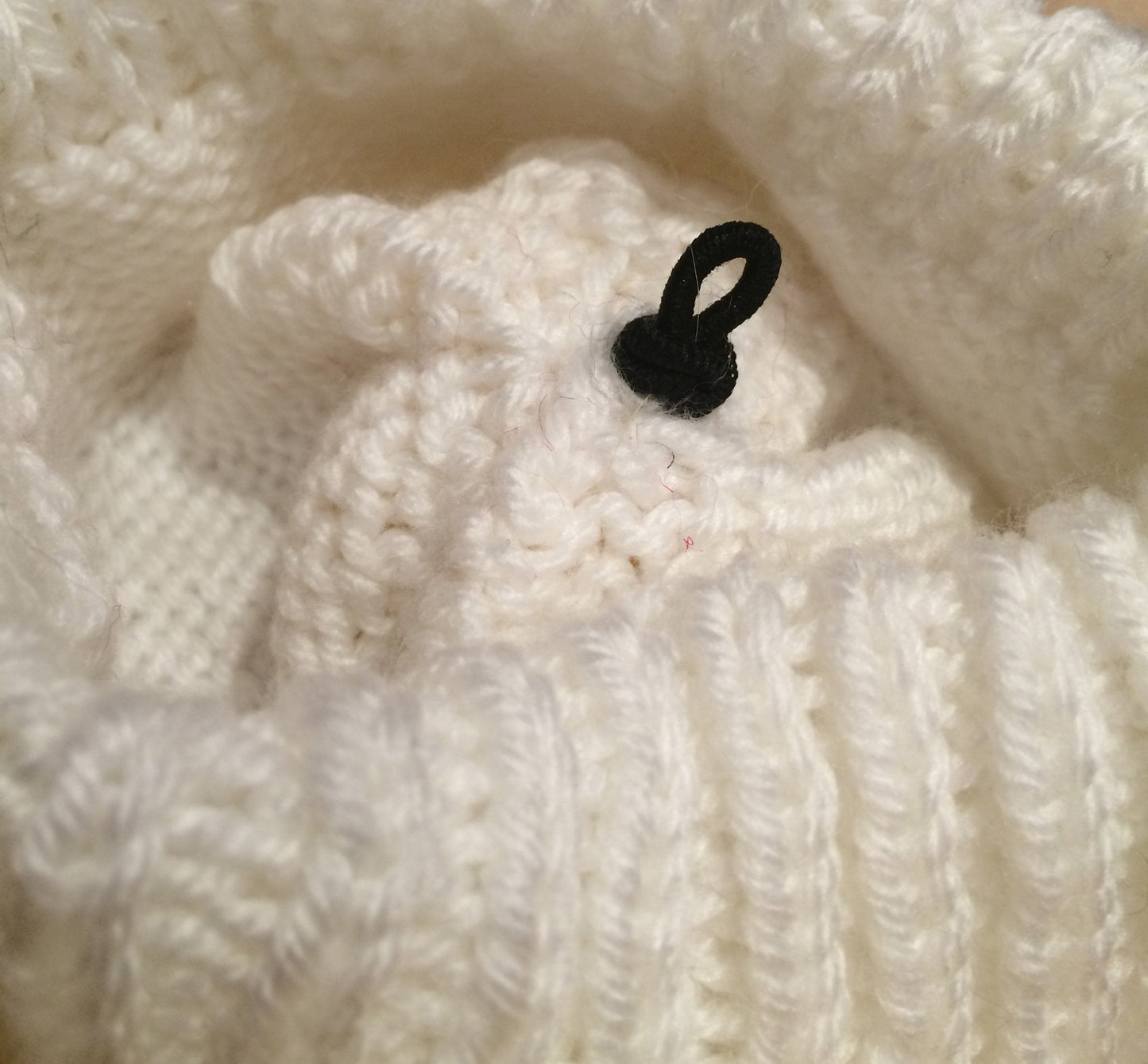 White Curly Lamb Hat Pom, 3.5 Inch