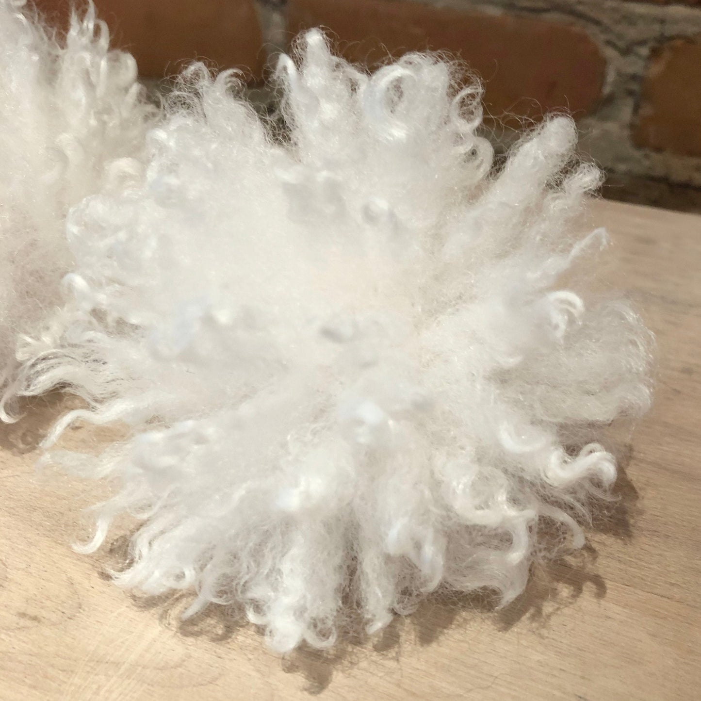 Pure White Curly Faux Fur Pom Pom for Crafting Projects