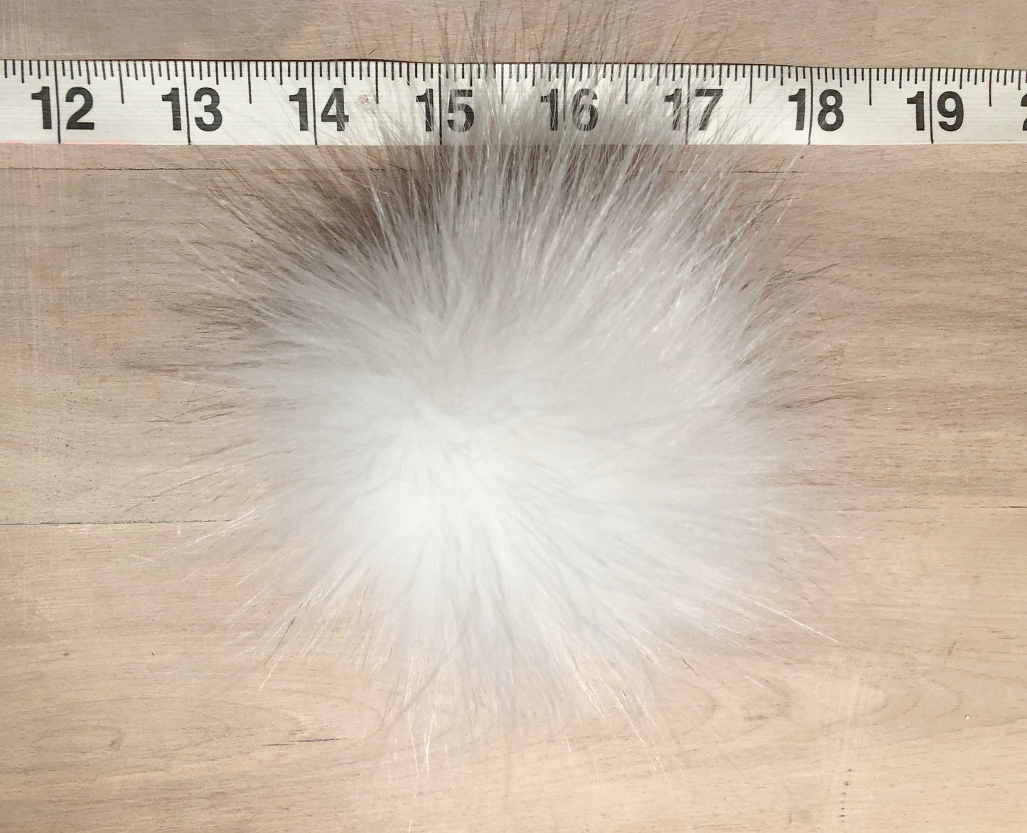 Snow White Faux Fox Fur Pom, 3.5 Inch