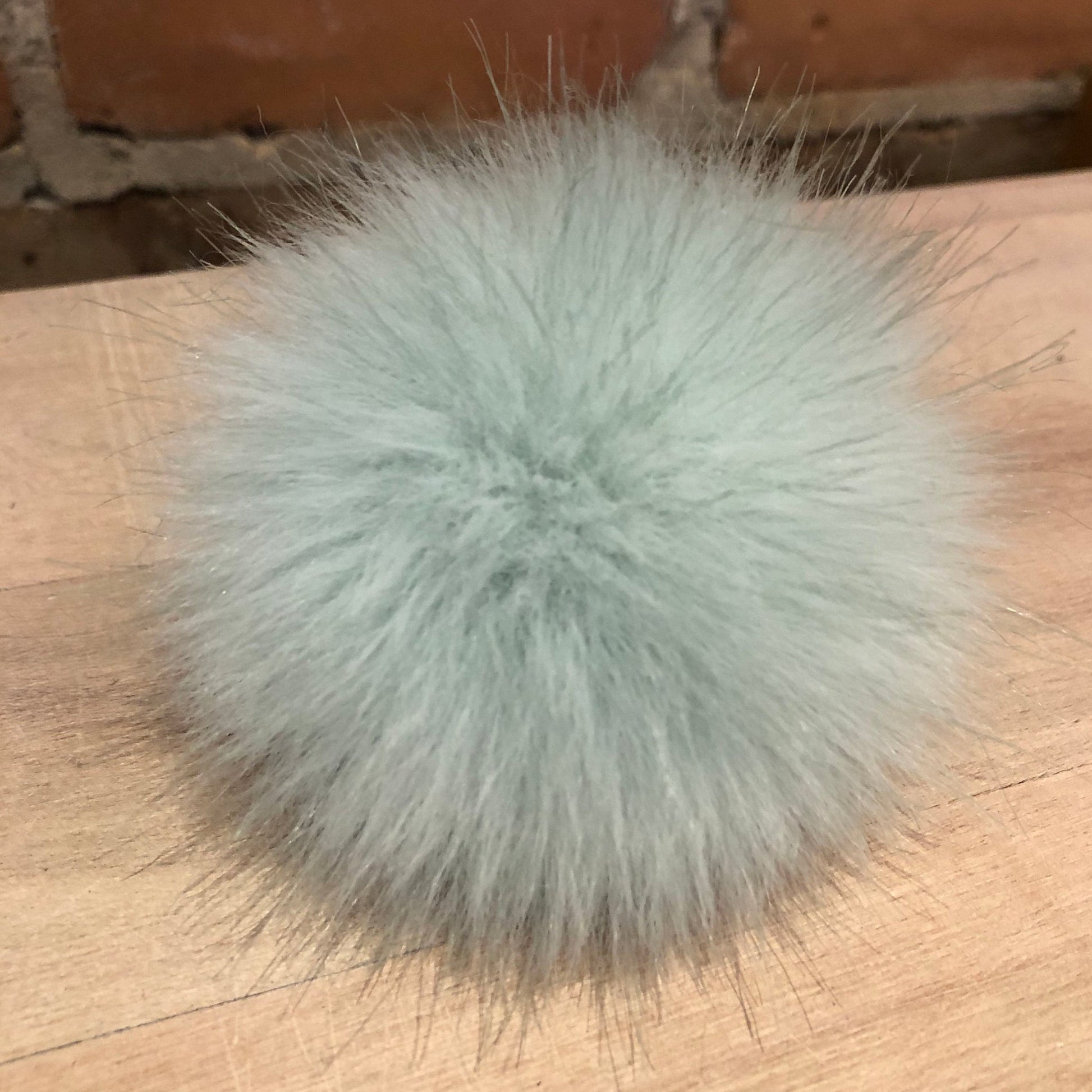 Small Mint Green Faux Fur Pom Pom for Baby's Knit Hat