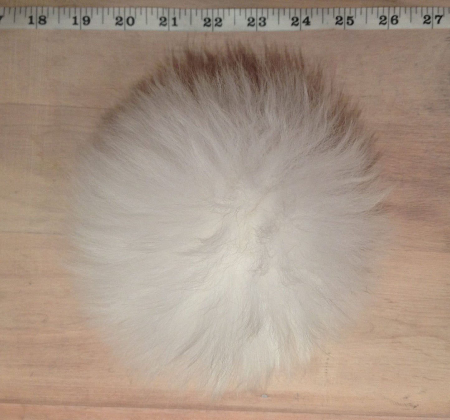 Jumbo Pure White Lamb Fur Pom, 6 Inch